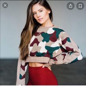 Balance Athletica Crop Crew Tan & Green